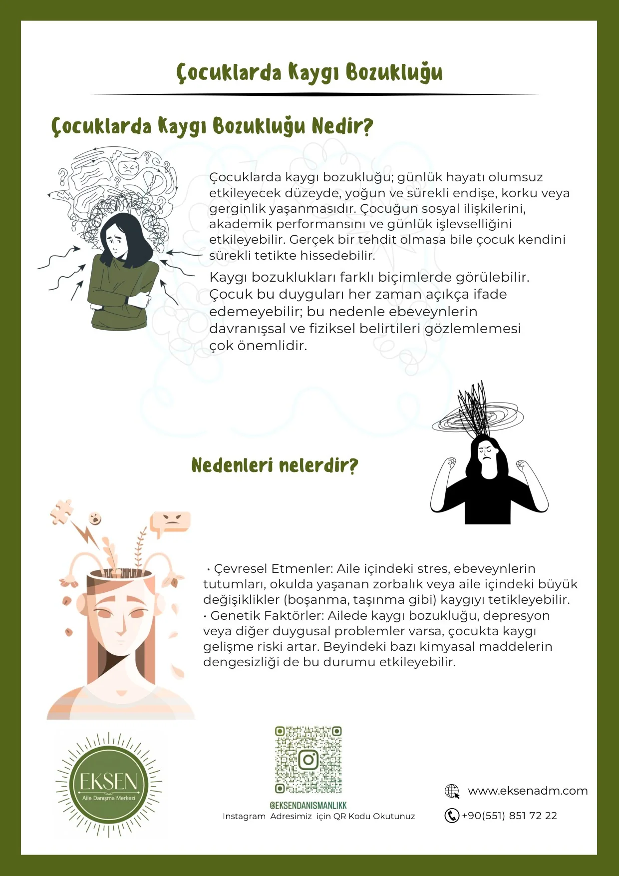 Çocuklarda kaygı bozukluğu başlıklı Eksen bilgilendirme çalışması
